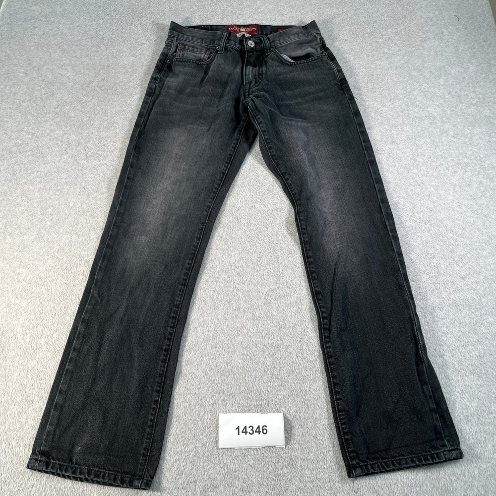 Lucky Brand 221 Original Straight Jeans Mens 28x32 Black Denim Streetwear Grunge